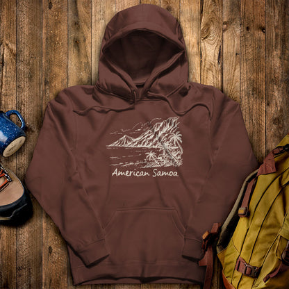 American Samoa Line Drawing Hoodie