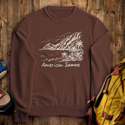 American Samoa Line Drawing Crewneck Sweatshirt