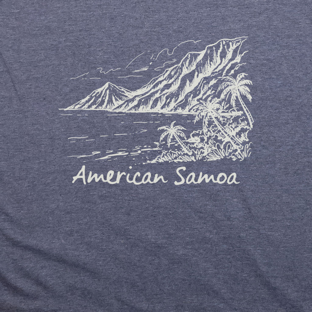 American Samoa Line Drawing T-Shirt