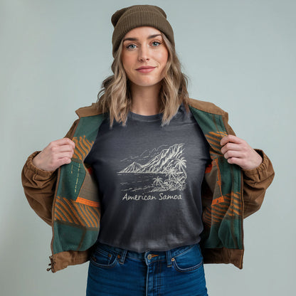 American Samoa Line Drawing T-Shirt