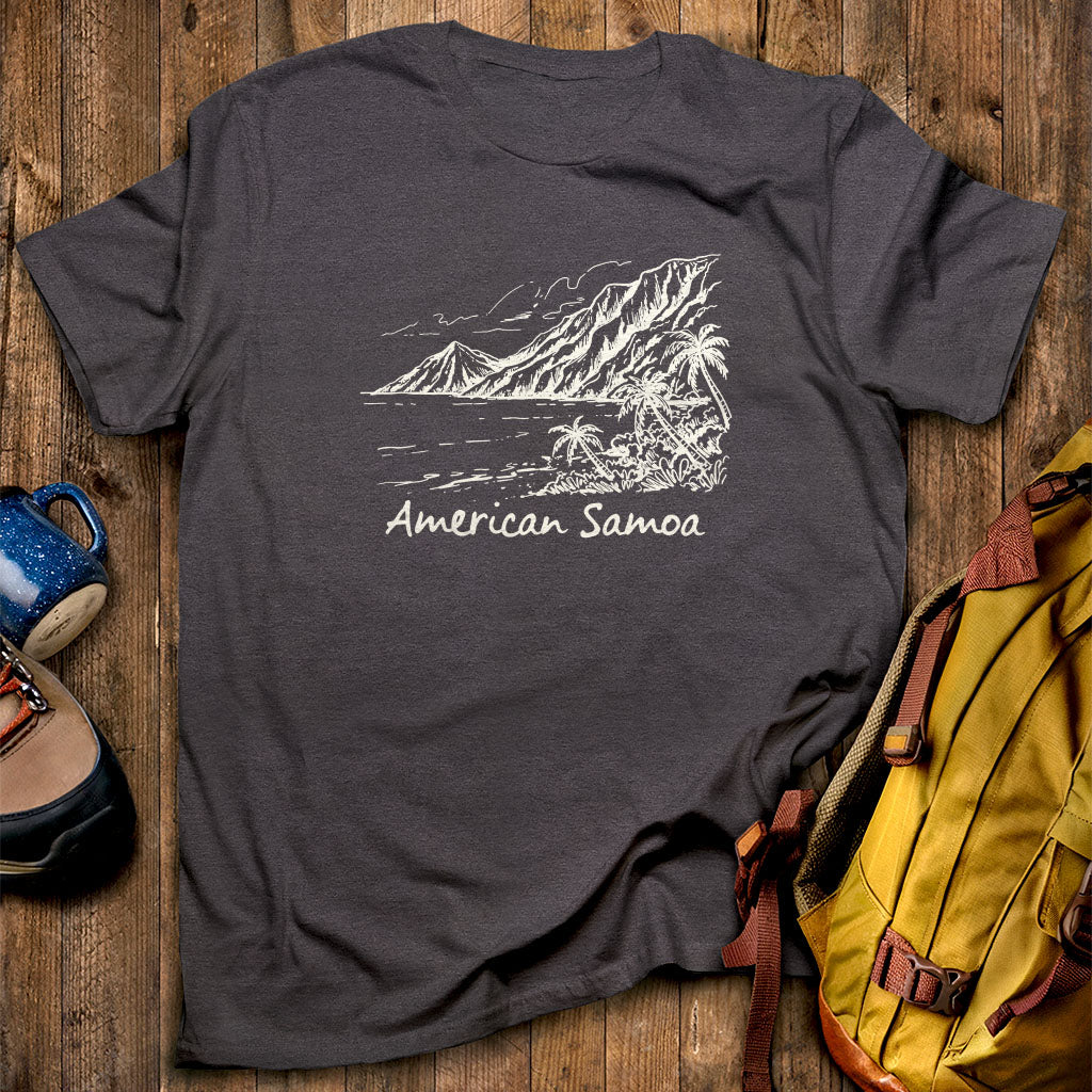American Samoa Line Drawing T-Shirt