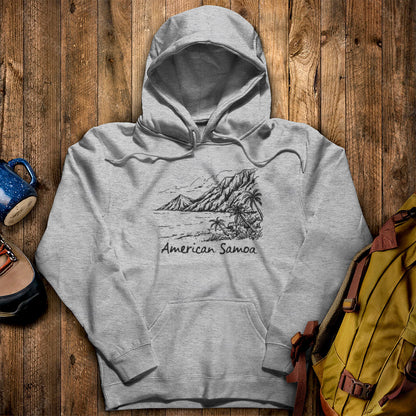American Samoa Line Drawing Hoodie