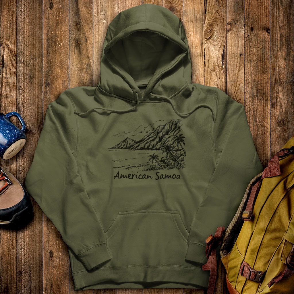 American Samoa Line Drawing Hoodie