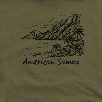 American Samoa Line Drawing Hoodie