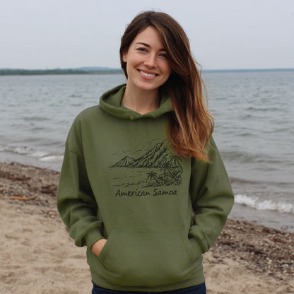 American Samoa Line Drawing Hoodie
