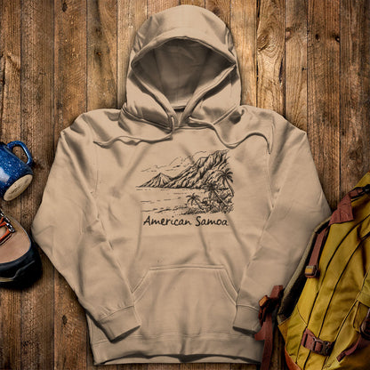 American Samoa Line Drawing Hoodie
