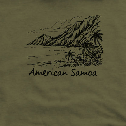 American Samoa Line Drawing Crewneck Sweatshirt