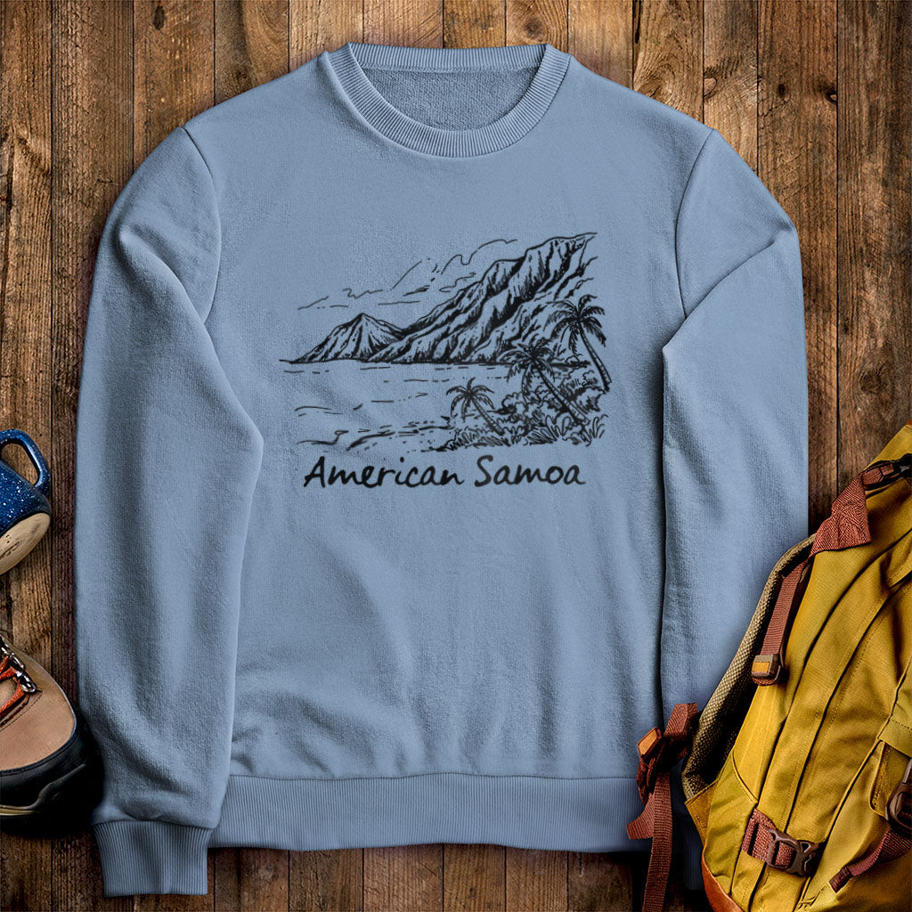American Samoa Line Drawing Crewneck Sweatshirt