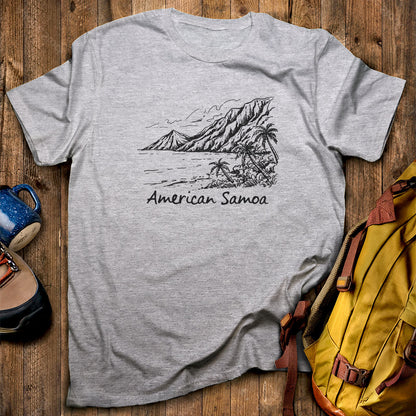 American Samoa Line Drawing T-Shirt