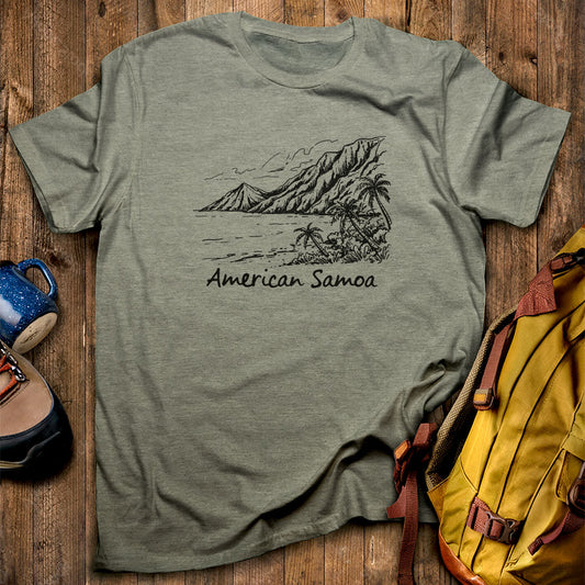 American Samoa Line Drawing T-Shirt