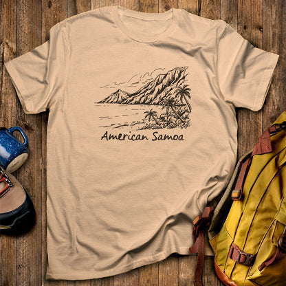 American Samoa Line Drawing T-Shirt