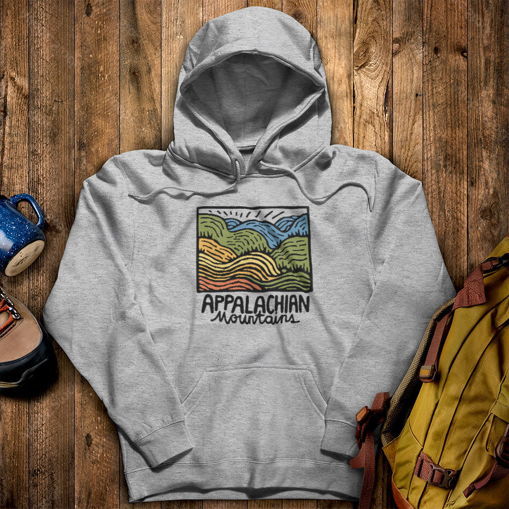 Appalachian Mountains Hoodie Sport Grey Adventure and Outdoors Themed Hoodie