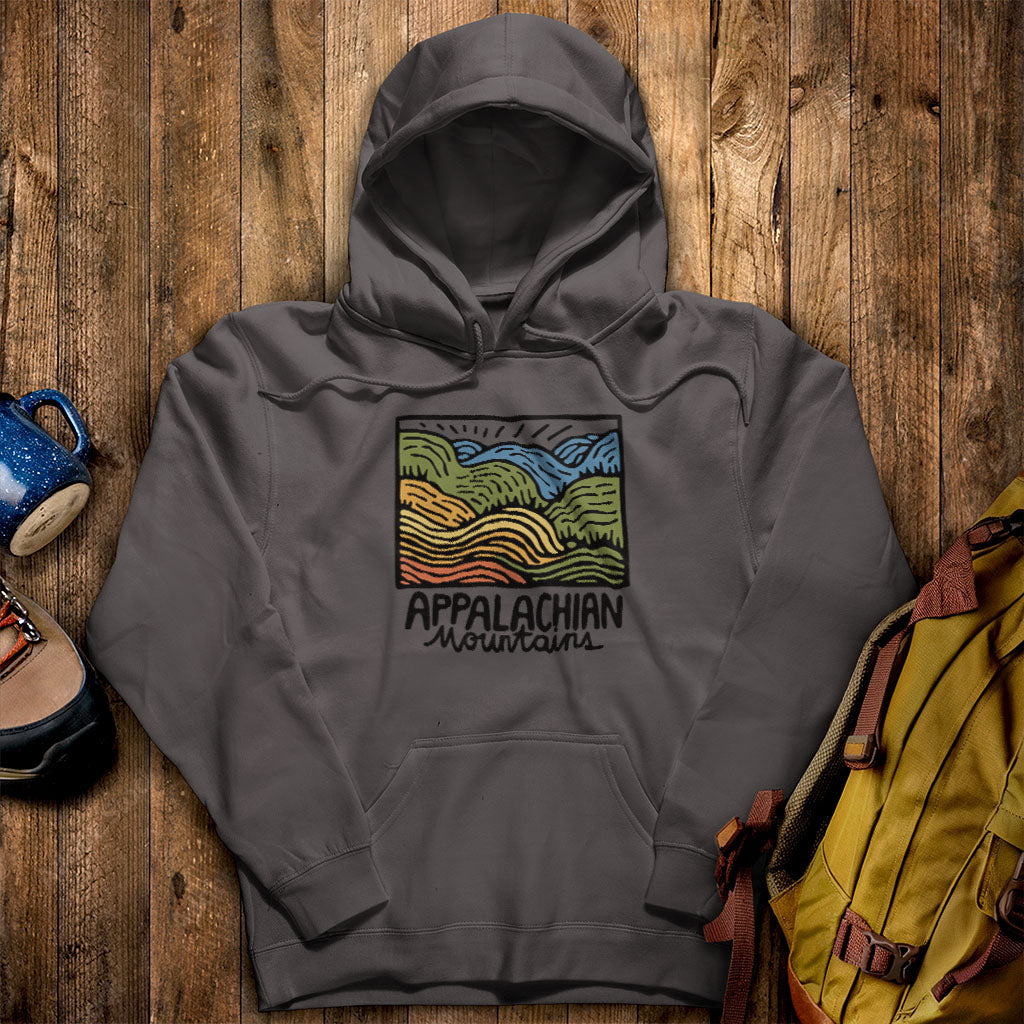 Appalachian Mountains Hoodie Charcoal Adventure and Outdoors Themed Hoodie
