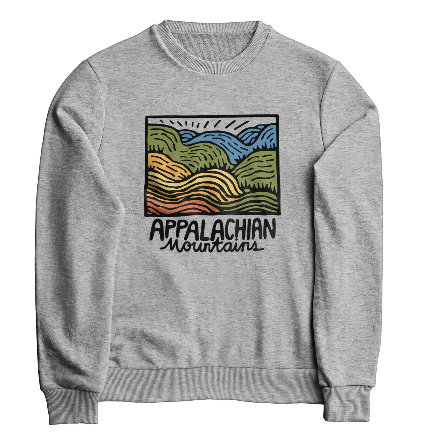 Appalachian Mountains Crewneck Sweatshirt Adventure and Outdoors Themed Sweatshirt
