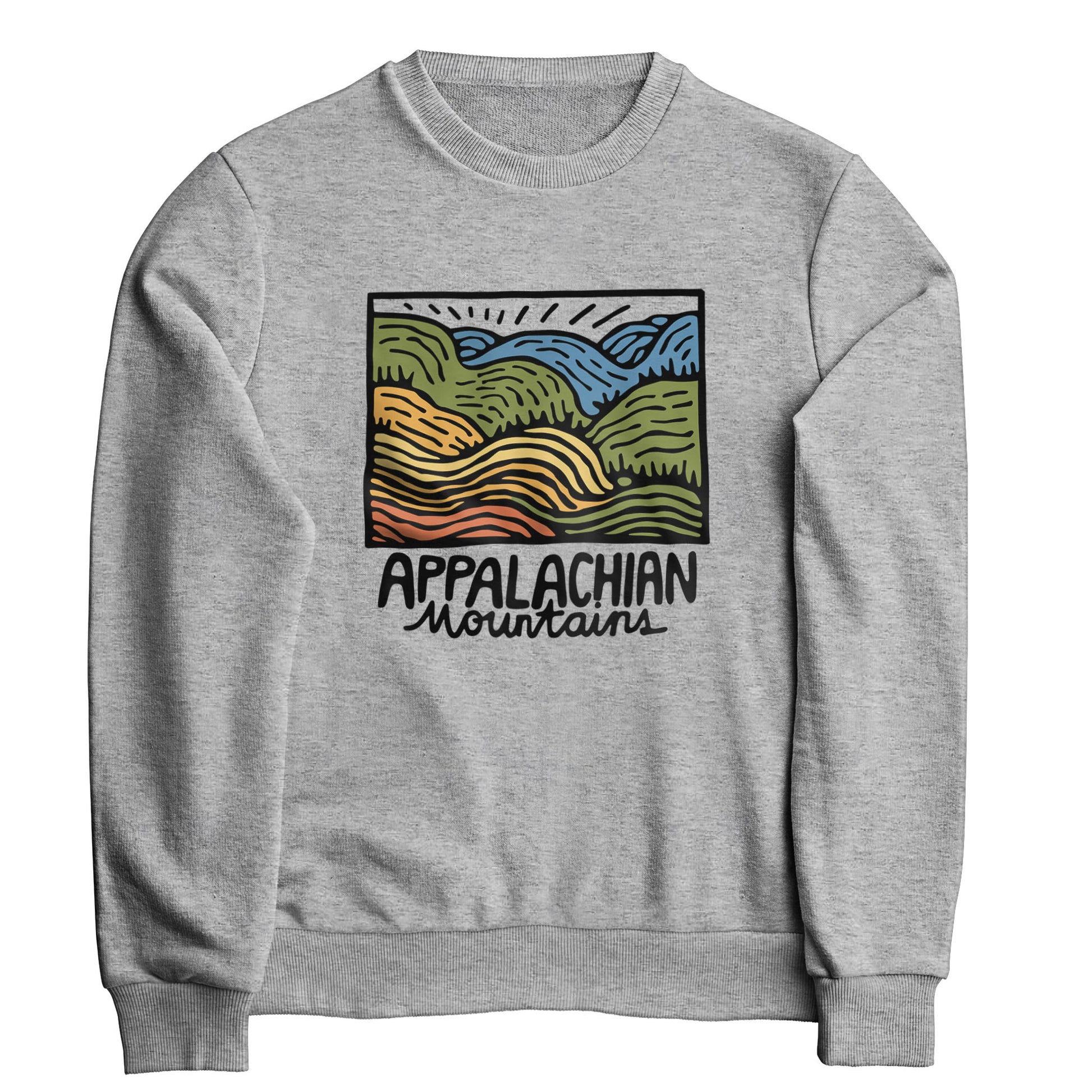 Appalachian Mountains Crewneck Sweatshirt Adventure and Outdoors Themed Sweatshirt