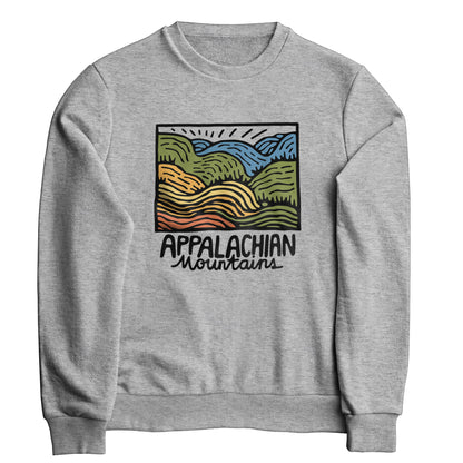 Appalachian Mountains Crewneck Sweatshirt Adventure and Outdoors Themed Sweatshirt