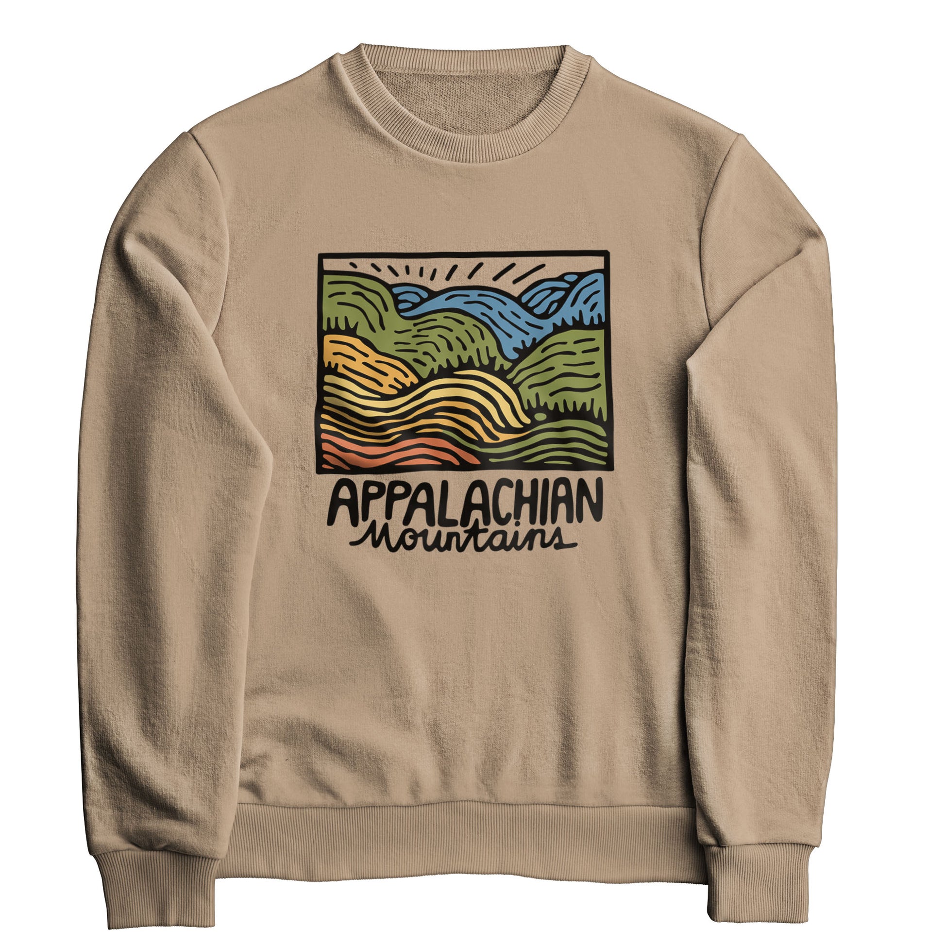 Appalachian Mountains Crewneck Sweatshirt Adventure and Outdoors Themed Sweatshirt