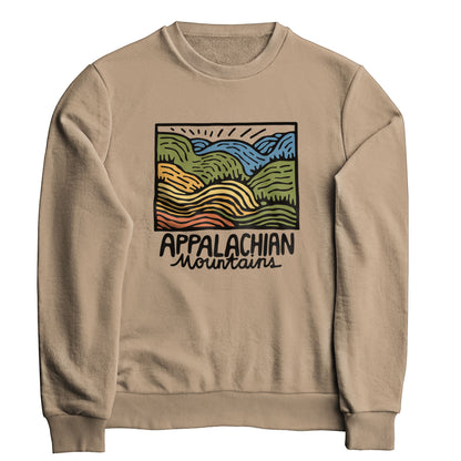 Appalachian Mountains Crewneck Sweatshirt Adventure and Outdoors Themed Sweatshirt