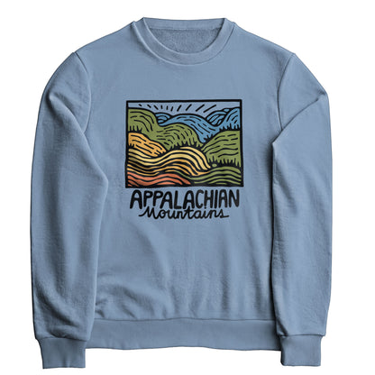Appalachian Mountains Crewneck Sweatshirt Adventure and Outdoors Themed Sweatshirt