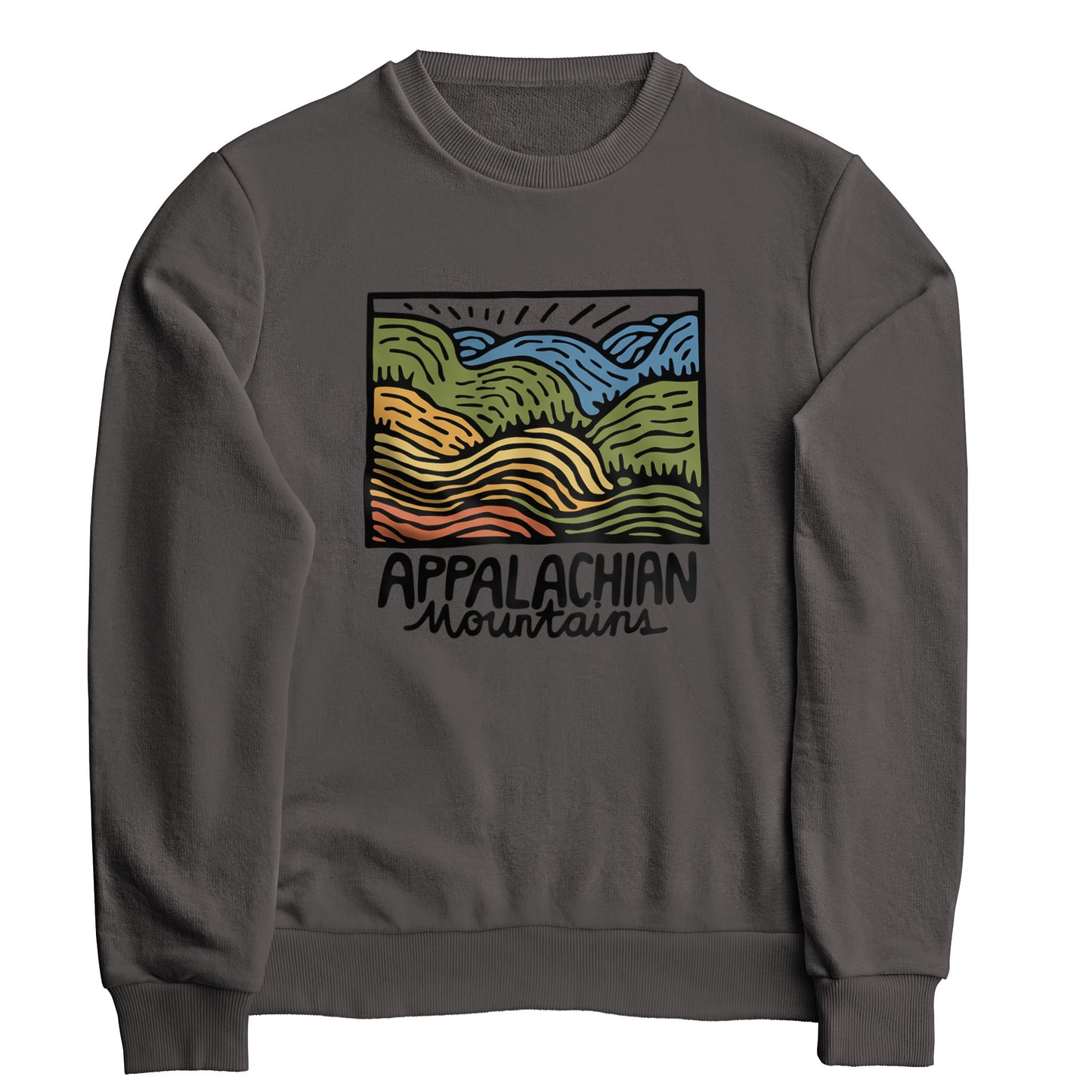 Appalachian Mountains Crewneck Sweatshirt Adventure and Outdoors Themed Sweatshirt