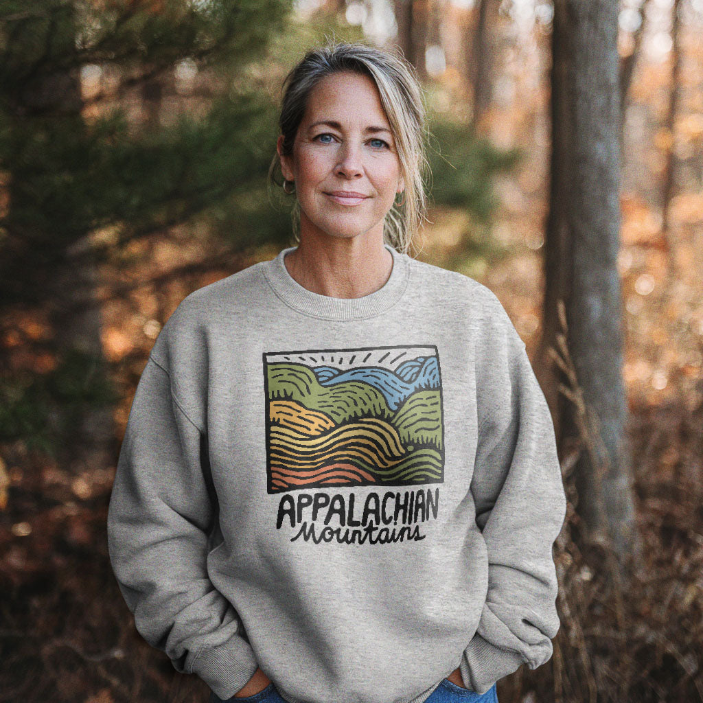 Appalachian Mountains Crewneck Sweatshirt Adventure and Outdoors Themed Sweatshirt
