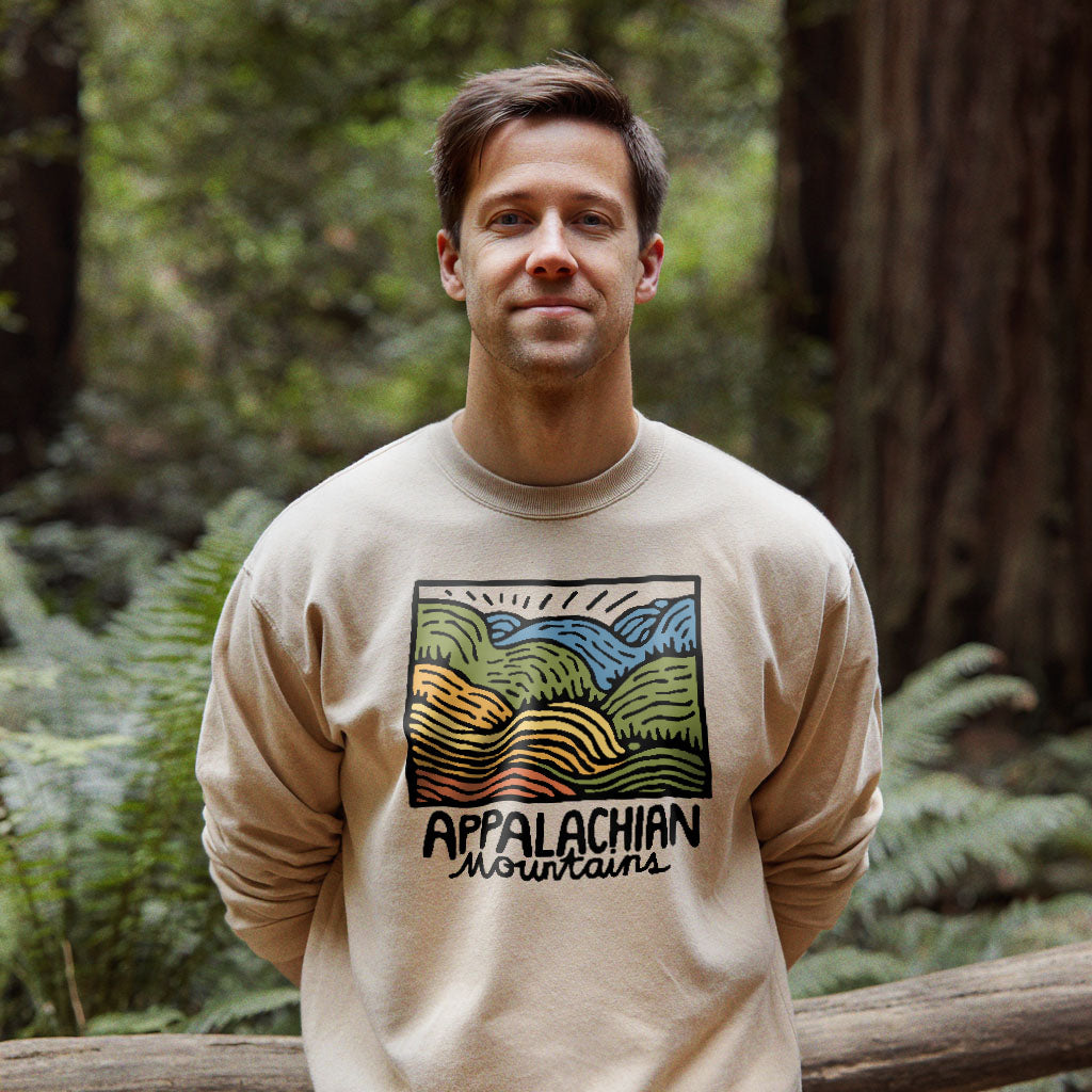 Appalachian Mountains Crewneck Sweatshirt Adventure and Outdoors Themed Sweatshirt