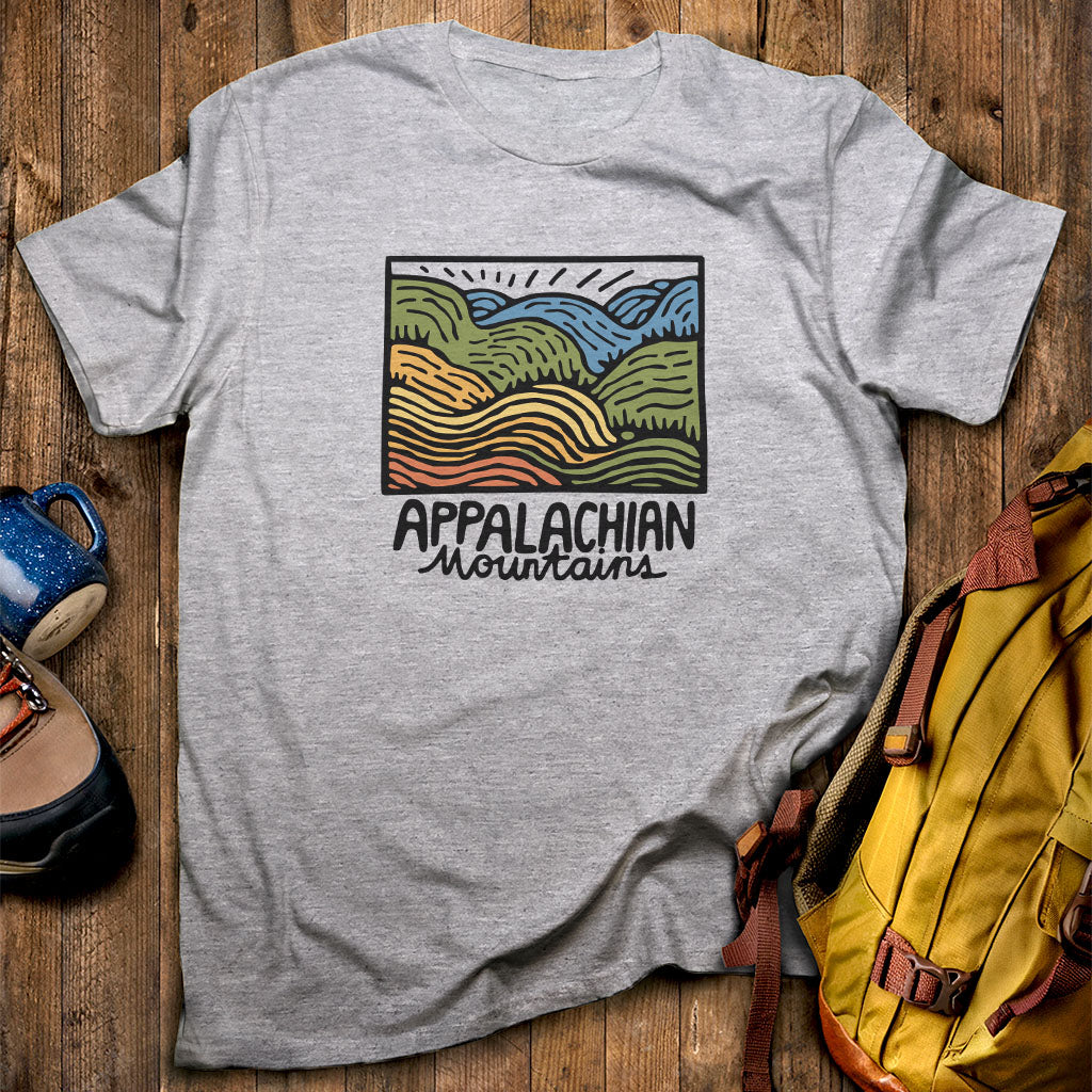 Appalachian Mountains T-Shirt Sport Grey Adventure and Outdoors Themed T-Shirt