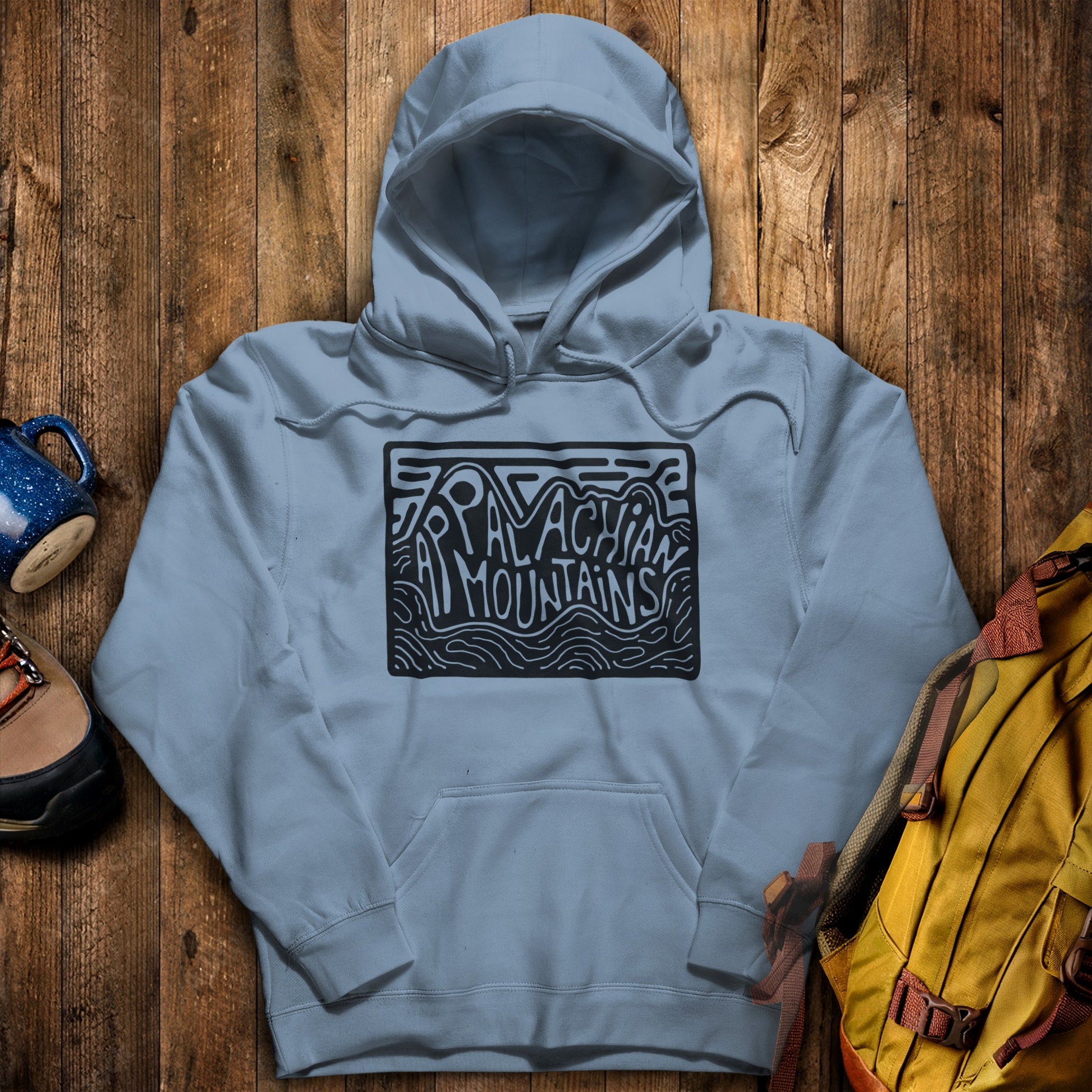 Appalachian Mountains Hoodie Stone Blue Adventure and Outdoors Themed Hoodie
