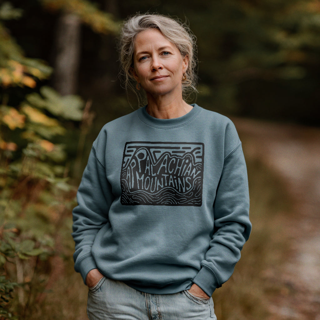 Appalachian Mountains Crewneck Sweatshirt Adventure and Outdoors Themed Sweatshirt