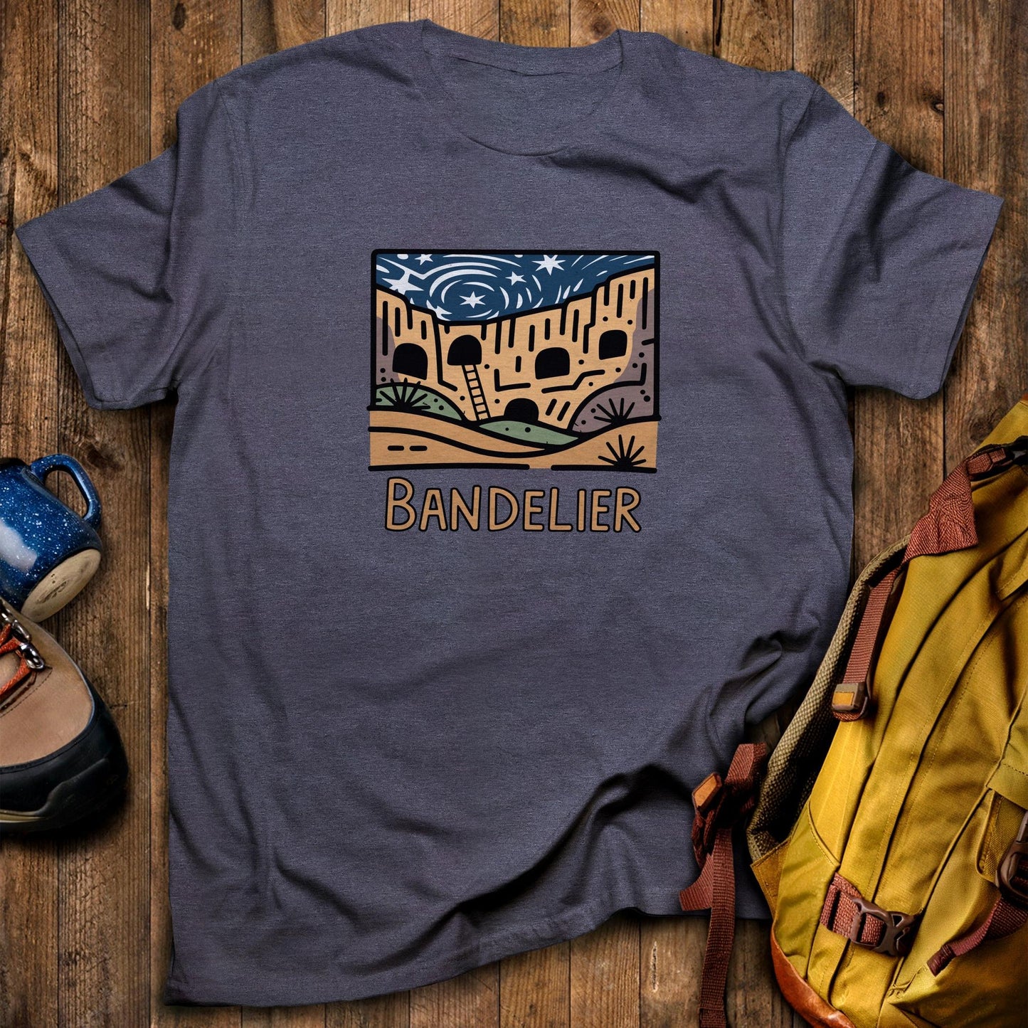 Bandelier National Monument T-Shirt Heather Navy Adventure and Outdoors Themed T-Shirt