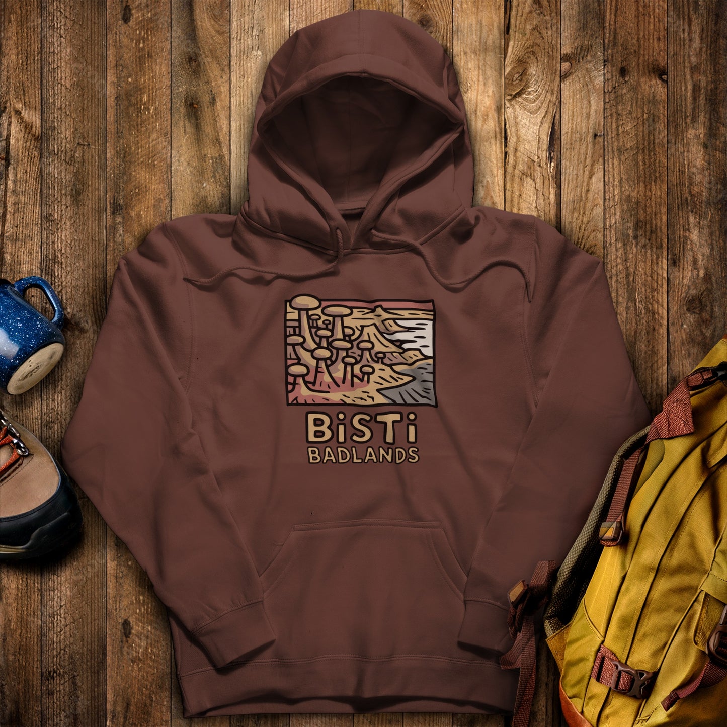 Bisti Badlands Hoodie Cocoa Adventure and Outdoors Themed Hoodie