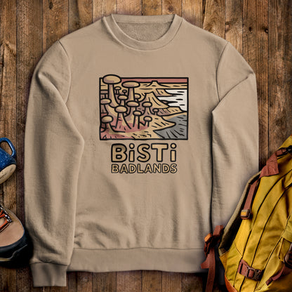 Bisti Badlands Crewneck Sweatshirt Sand Adventure and Outdoors Themed Sweatshirt