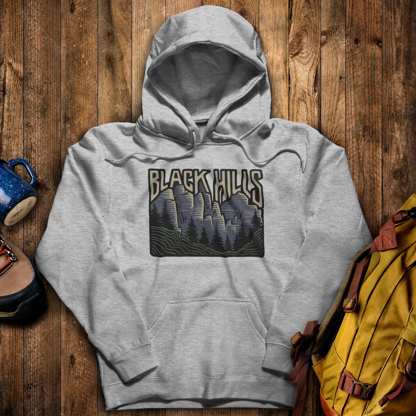 Black Hills National Forest Hoodie Sport Grey Adventure and Outdoors Themed Hoodie