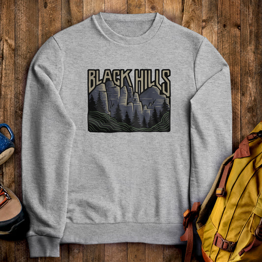 Black Hills National Forest Crewneck Sweatshirt Sport Grey Adventure and Outdoors Themed Sweatshirt