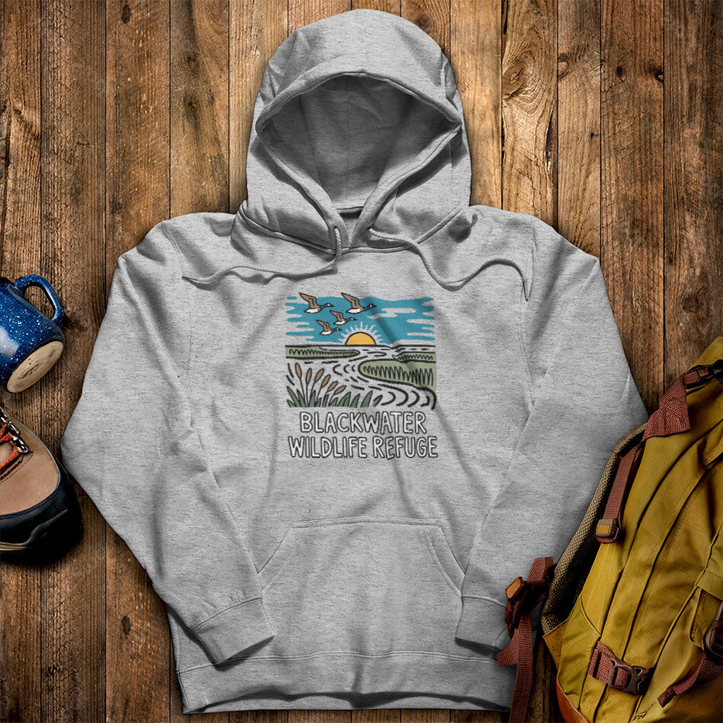 Blackwater National Wildlife Refuge Geese Hoodie Sport Grey Adventure and Outdoors Themed Hoodie