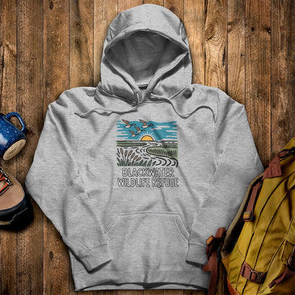 Blackwater National Wildlife Refuge Geese Hoodie Sport Grey Adventure and Outdoors Themed Hoodie