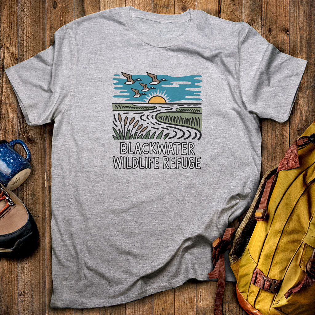 Blackwater National Wildlife Refuge Geese T-Shirt Sport Grey Adventure and Outdoors Themed T-Shirt