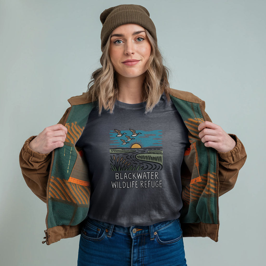 Blackwater National Wildlife Refuge Geese T-Shirt Adventure and Outdoors Themed T-Shirt