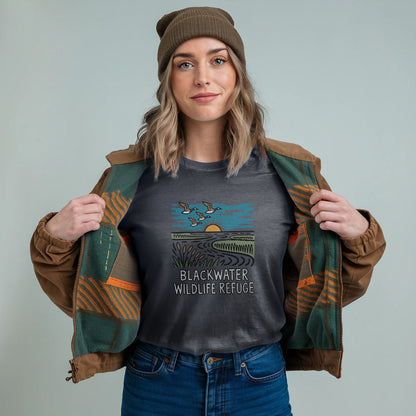Blackwater National Wildlife Refuge Geese T-Shirt Adventure and Outdoors Themed T-Shirt