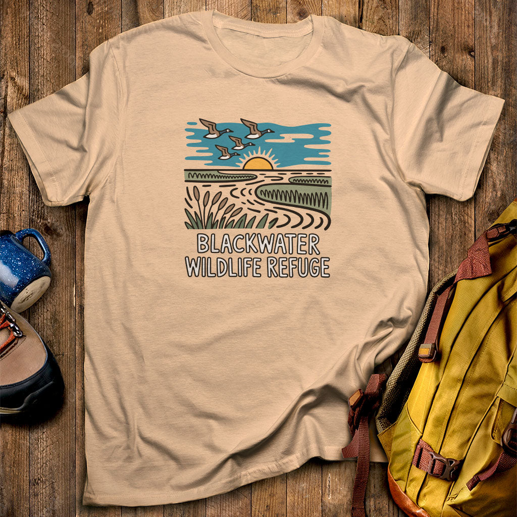 Blackwater National Wildlife Refuge Geese T-Shirt Sand Adventure and Outdoors Themed T-Shirt