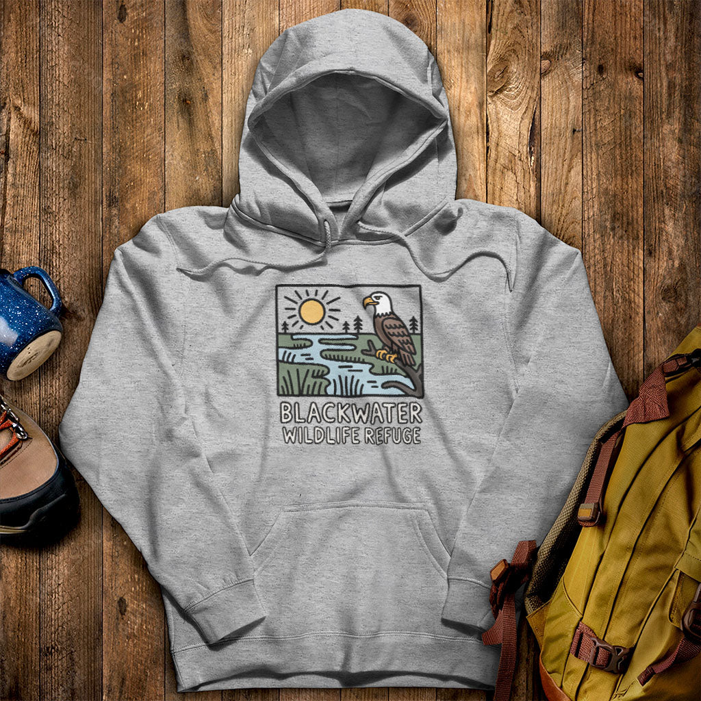 Blackwater National Wildlife Refuge Eagle Hoodie Sport Grey Adventure and Outdoors Themed Hoodie
