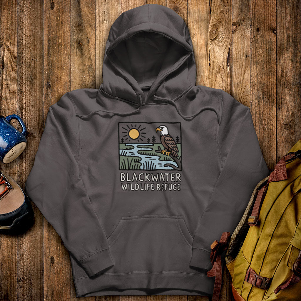 Blackwater National Wildlife Refuge Eagle Hoodie Charcoal Adventure and Outdoors Themed Hoodie