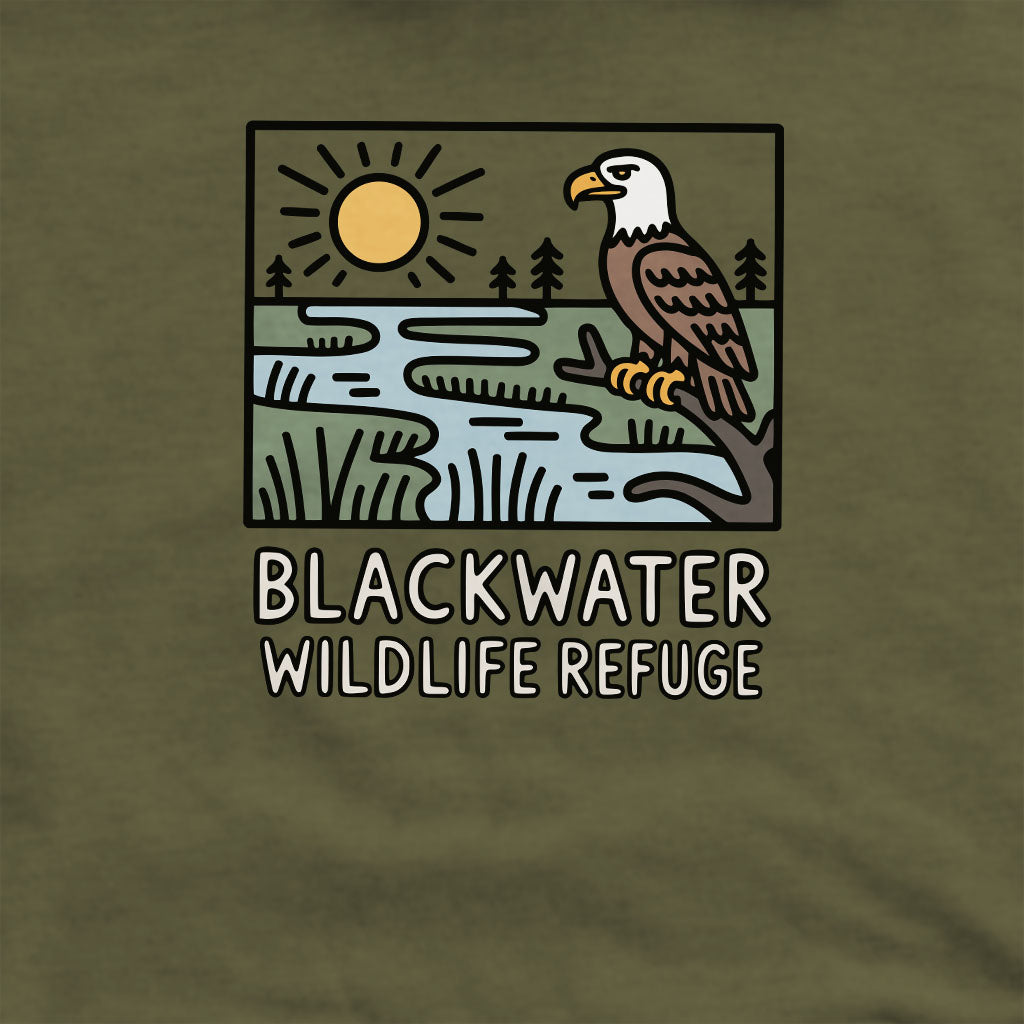 Blackwater National Wildlife Refuge Eagle Crewneck Sweatshirt Adventure and Outdoors Themed Sweatshirt