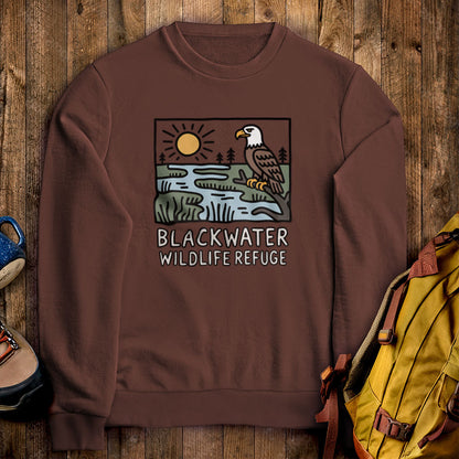Blackwater National Wildlife Refuge Eagle Crewneck Sweatshirt Cocoa Adventure and Outdoors Themed Sweatshirt