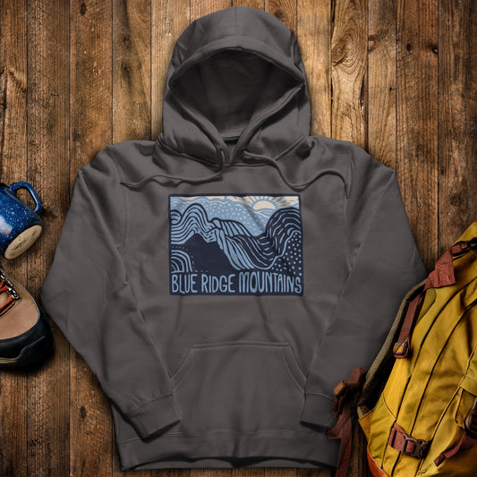 Blue Ridge Mountains Hoodie Charcoal Adventure and Outdoors Themed Hoodie