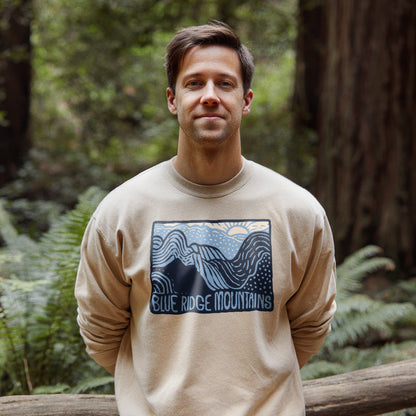 Blue Ridge Mountains Crewneck Sweatshirt Adventure and Outdoors Themed Sweatshirt