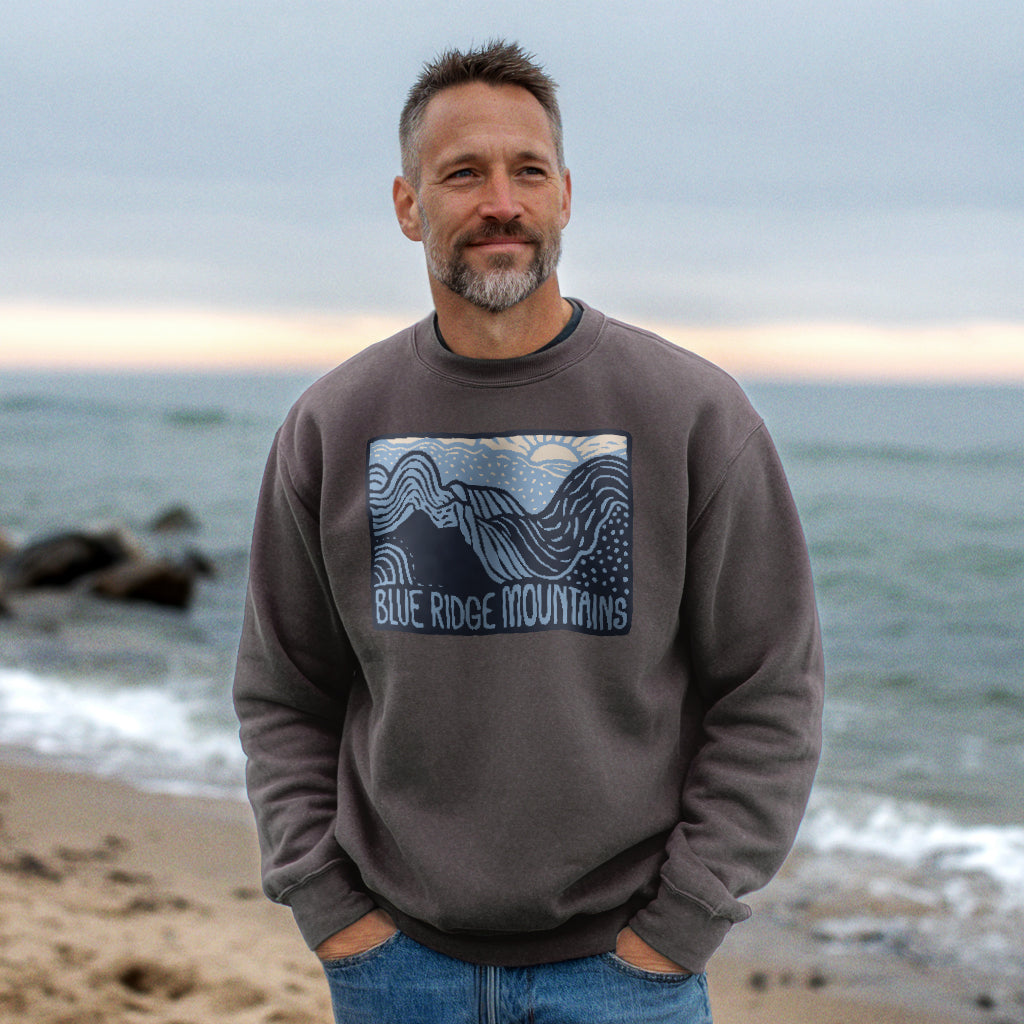 Blue Ridge Mountains Crewneck Sweatshirt Adventure and Outdoors Themed Sweatshirt