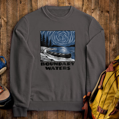 Boundary Waters Canoe Area Wilderness at Night Crewneck Sweatshirt
