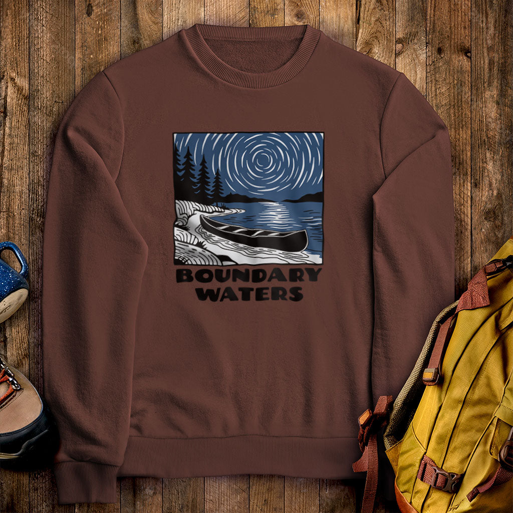 Boundary Waters Canoe Area Wilderness at Night Crewneck Sweatshirt