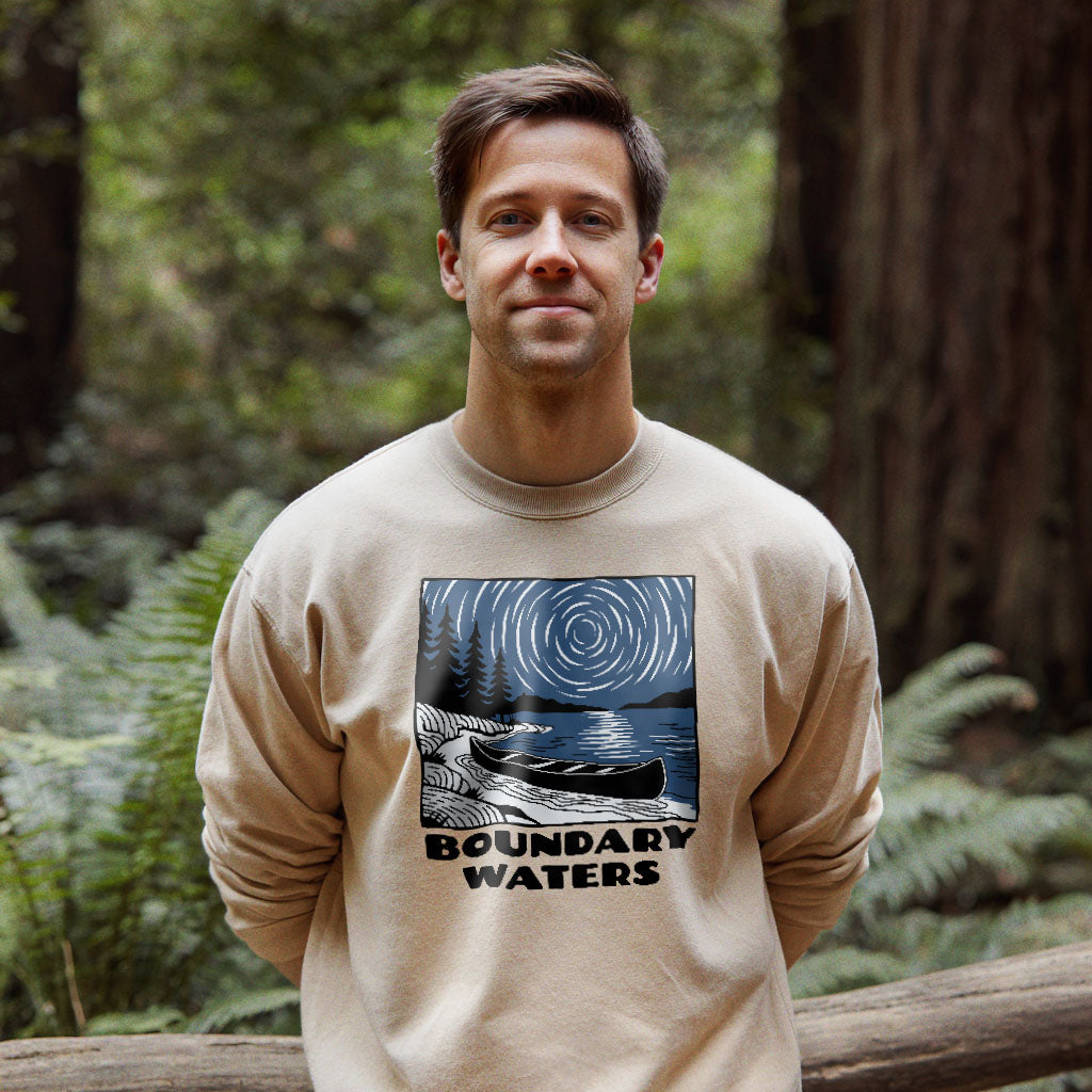 Boundary Waters Canoe Area Wilderness at Night Crewneck Sweatshirt